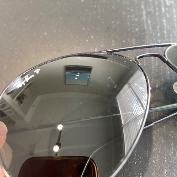 Black Polarized Aviator Ray-Ban Sunglasses main image 4